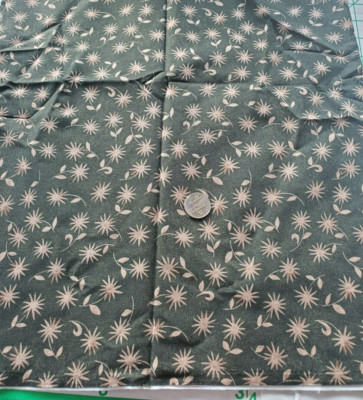 7/8 Yds Daiwabo Selection E.E. Schenck Company Fabric Greens & Tan Flowers 10919