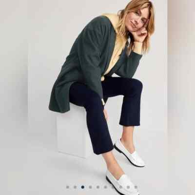 OLD NAVY by Gap ~ New NWT L ~ Dark Bottle Long Line Brushed Cardigan Coat Jacket