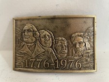 Vintage 1975-Bicentennial 1776-1976- Mount Rushmore-Belt Buckle Lewis Buckle Co.