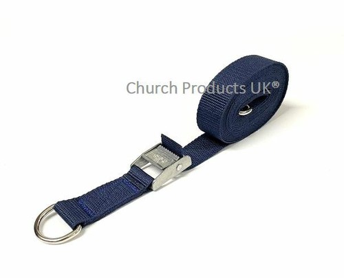 Metal Cam Buckle Strap With D-ring Each End Tie Down 25mm Webbing 1m - 3.5m - Picture 29 of 46