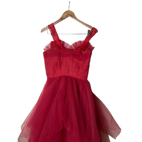 Vintage Coquette 1950's Red Tulle Prom Dress Goth Whimsigoth Fairy S 1757 - 第 6/10 張圖片