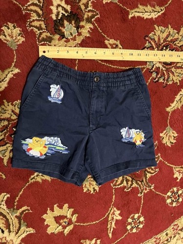 Polo Ralph Lauren Boys Navy Embroidered Polo Bear Graphic Chino Shorts Size 10 - Picture 3 of 7