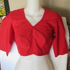 NEW Real RED Fabulous Choli AMAZING BLOUSE For SARI Skirt TOP 32" BUST E Small