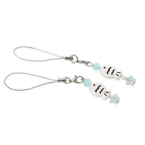 Cute Little Fish Phone Lanyard Cartoon Taiyaki Beaded Mobile Phone Chain - Zdjęcie 4 z 12