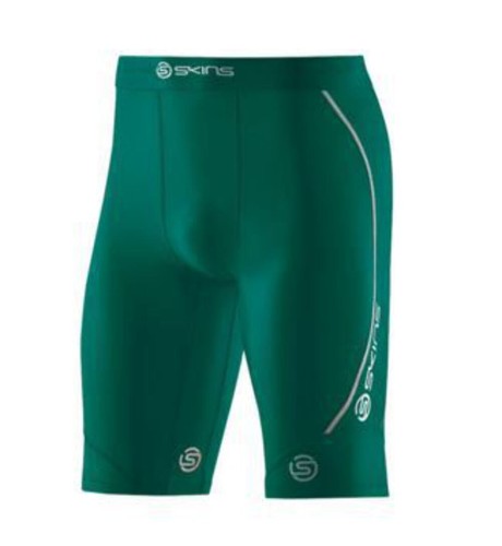 SKINS DNAMIC MENS COMPRESSION HALF TIGHTS - DARK GREEN HOT BARGAIN - Picture 2 of 3
