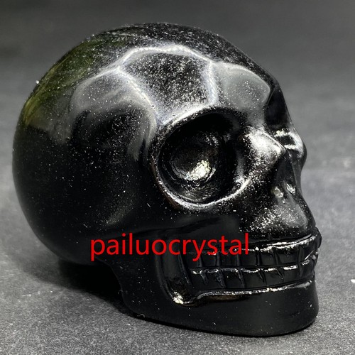 2" Natural Obsidian Skull Quartz Crystal Skull Carved Figurines Reiki Gem 1pcs - Picture 12 of 12