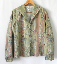 Coldwater Creek Jacket Multi-Color Embroidery Trim Floral Size M