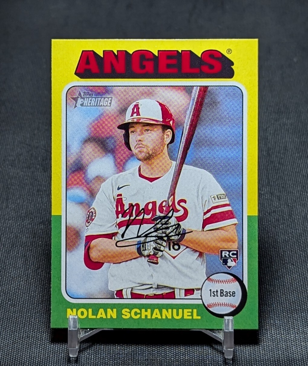 Nolan Schanuel Rookie RC 2024 Topps Heritage Card #389 Los Angeles Angels