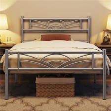Image of 3ft Single Bed Frame Mattress Foundation Metal Iron Bed with Under-bed Storage
