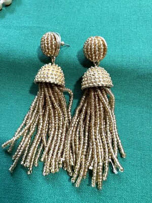 Baublebar Vintage Beehive Drop Tassel BoHo Pierced Earring Estate Jewelry