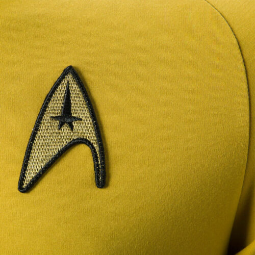 Cosplay TOS Captain Kirk Gold Shirts Spock Blue Uniforms Red Starfleet Tops Mens - 第 16/50 張圖片