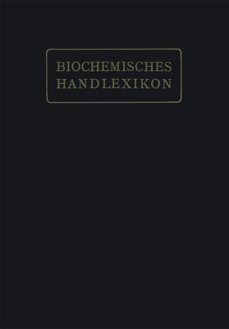 Biochemisches Handlexikon | Buch | 9783642513022