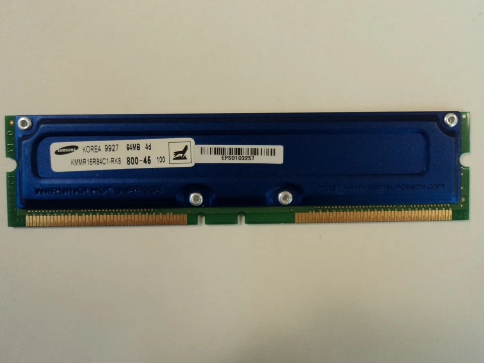 Samsung RAM Memory Module 64MB PC800-45 RDRAM RIMM KMMR18R84AC1-RK8 - Image 3 of 4