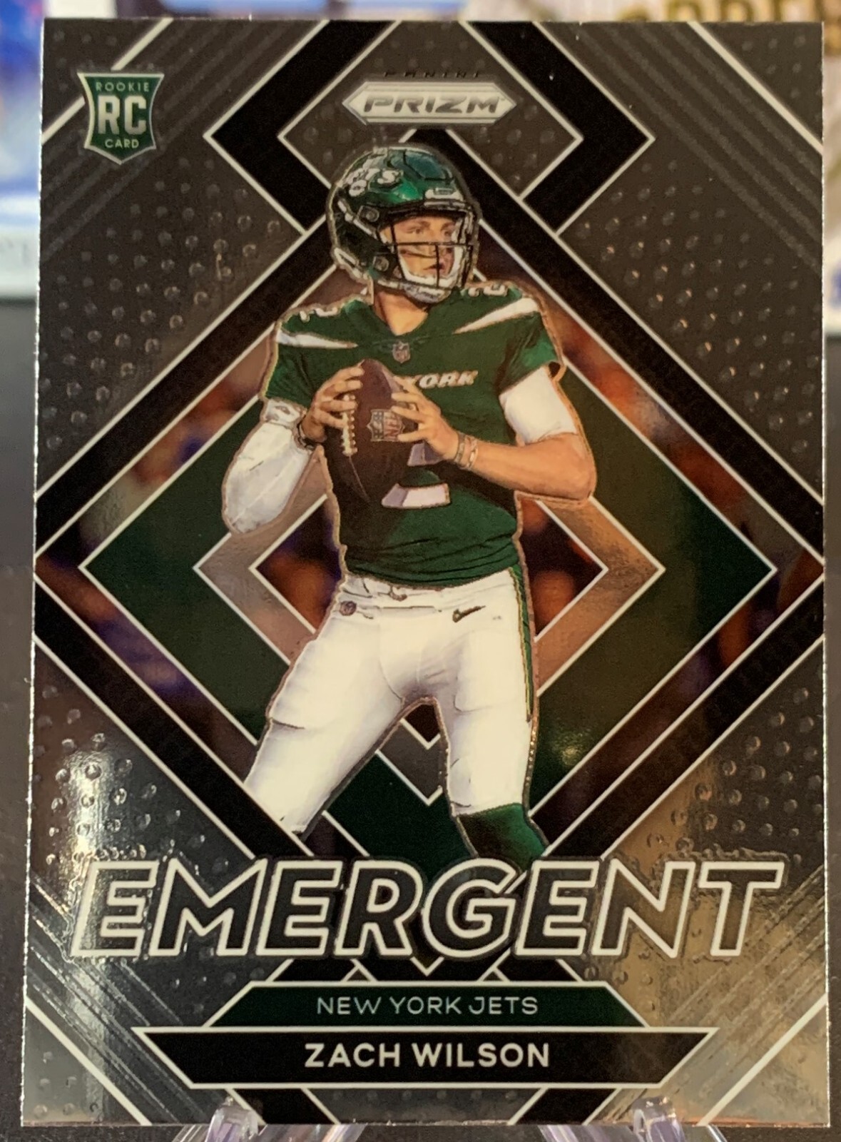 2021 PANINI PRIZM ZACH WILSON EMERGENT INSERT ROOKIE CARD RC JETS E-2