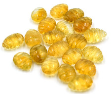 Natural Citrine Hand Carving Loose Gemstone Wholesale Lots Pear Briolette Stone