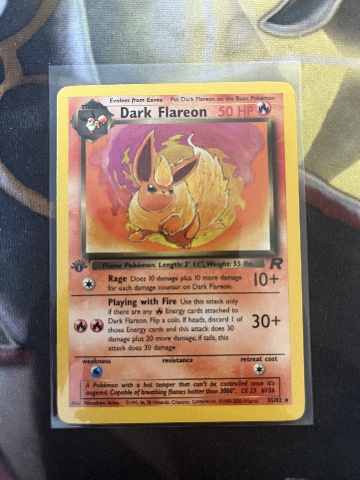 Pokémon TCG Dark Flareon Team Rocket 35/82 Regular 1st Edition Uncommon NM