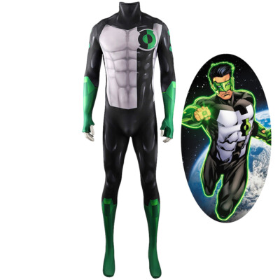 Green Lantern Kyle Rayner Costume Cosplay Bodysuit For Kids Adult