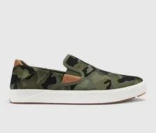 OluKai Lae'ahi Pa'i  Husk/ Ke au Green Camo Slip On Shoes Size 11 NWT