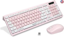 Wireless Keyboard and Mouse Combo, Reccazr 2.4G Full-Sized Keyboard and Mouse