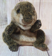 Folkmanis Plush Groundhog Hand Puppet Stuffed Animal Toy Brown Realistic 9"