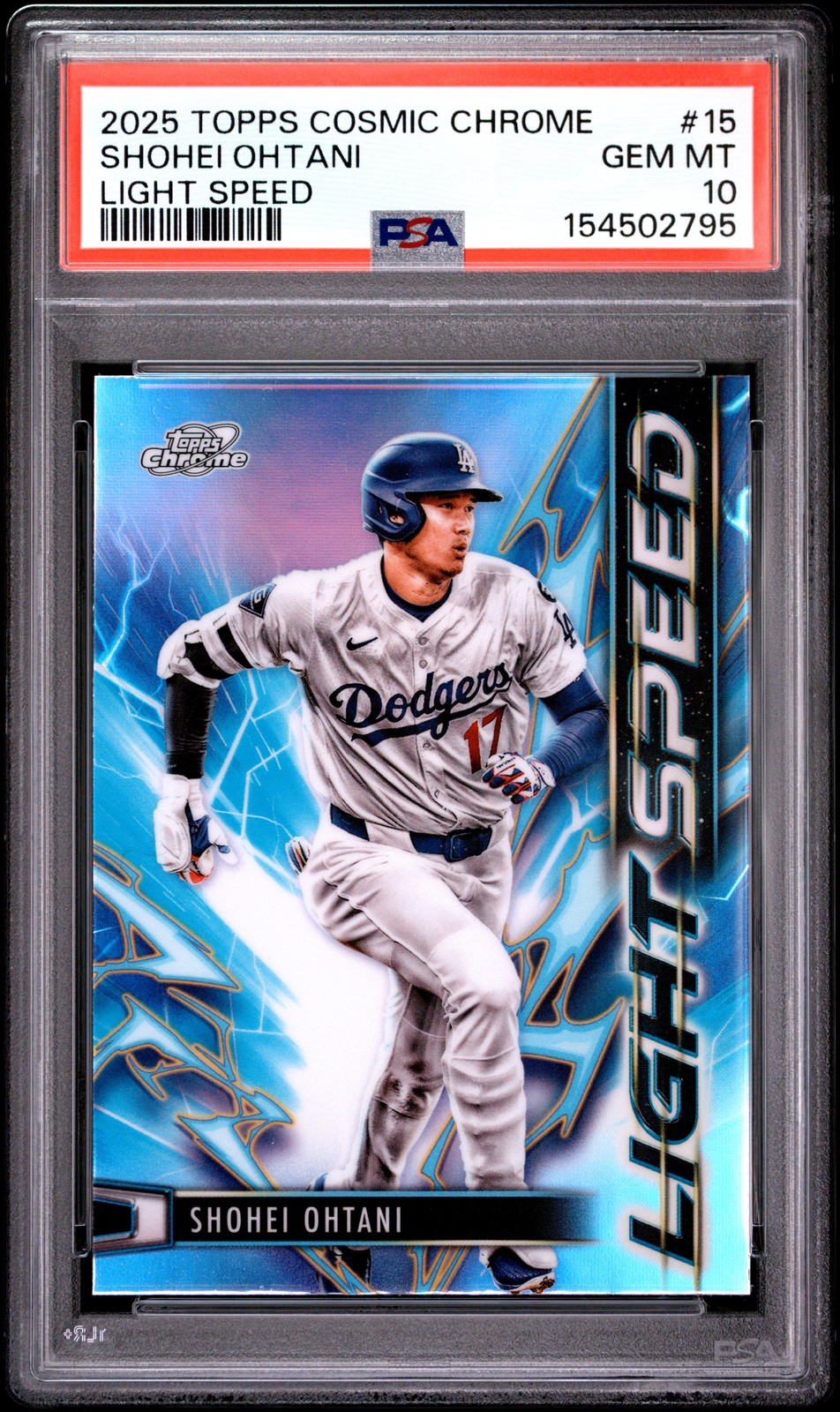 Shohei Ohtani #LS-15 Baseball Cards 2025 Topps Cosmic Chrome Light Speed trading card — raw and PSA graded price guide