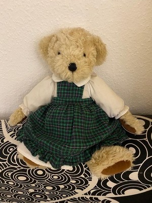 TCM Teddybär angezogen (Kleid + Schürze),Größe:ca.30 cm H x 20 cm B,Farbe:Beige/