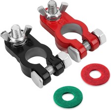1 Pair Heavy Duty Battery Terminal Connectors Top Post Cable End Clamps Set