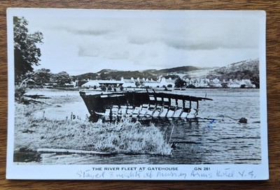 River Fleet Gatehouse Dumfries Schottland RPPC Vintage Postkarte