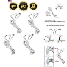 4 Count TENS Wires 3.5mm Plug TENS to 3.5mm Snap Electrode Wires for TENS Uni...