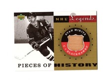 2001-02 Upper Deck NHL Legends STAN MIKITA Game Used STICK PIECE PH-SM
