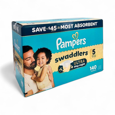 Pampers Swaddlers Ultra Day + Night Baby Diapers (Size 5) - 140 Count