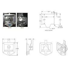 Phoenix Usa Ph1283 T-Latch, Twist To Unlatch, Stainless Steel