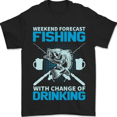Fischen Forecast Lustig Bier Fischer Herren 100% Baumwoll
