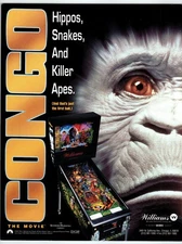 1995 Congo The Movie Pinball Flyer by Williams Electronics Vintage