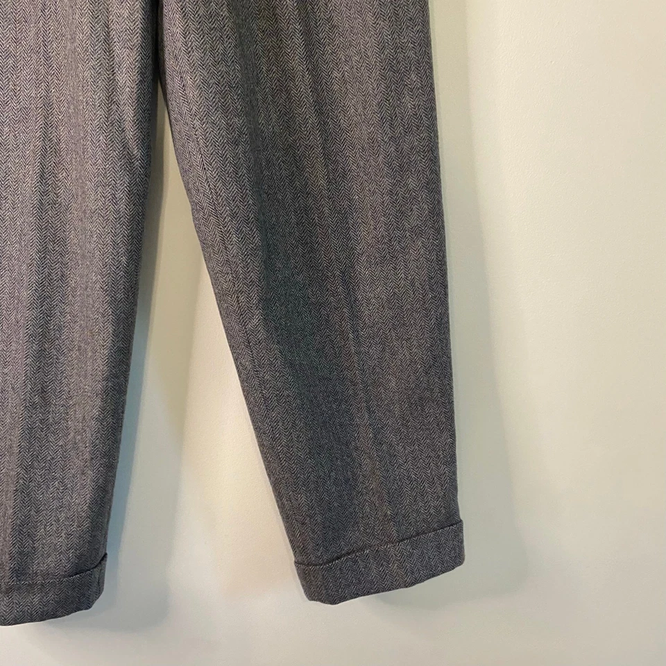 Pantalones Pantalón Gris Vintage Crazy Horse Cintura Alta Mezcla Lana Talla Pequeña  Foto 4 de 4