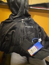 Limited Too Girls Velour Jacket Size S 7/8 Black