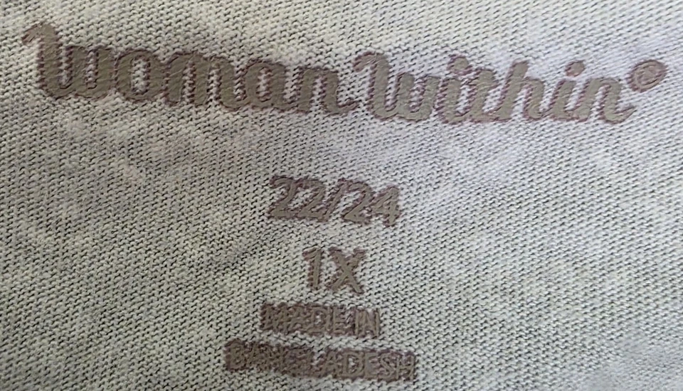 Camisa Blusa Top Mujer Dentro Mujer Talla 1X 22/24 22W/24W Manga Corta Cuello Barco Foto 2 de 4