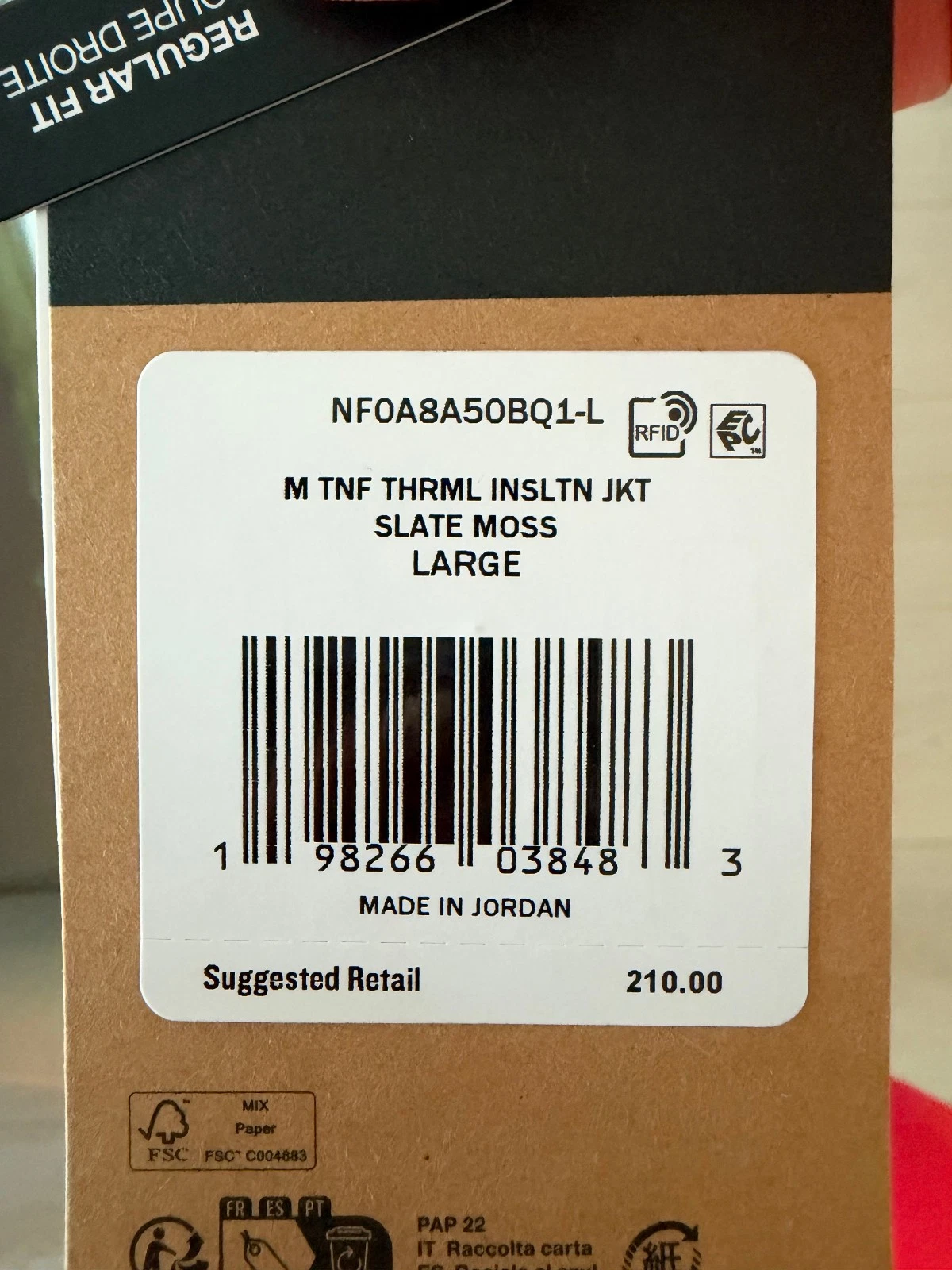 The North Face Men’s THERMOBALL™ Jacket / Slate Moss Choose Size M-XL image 4