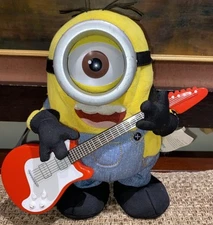 Minions Rock N Roll Stuart Guitar Playing  Plush Toy 9'' Despicable Me Tested