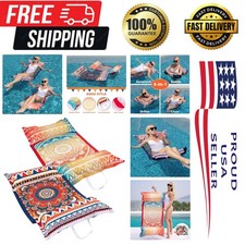Inflatable Pool Floats for Adults - 2 Pack Water Hammock Fabric Mesh Pool Raf...