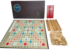 1953 Vtg SCRABBLE Board Game Selchow & Righter Complete w/ 100 Wood Tiles