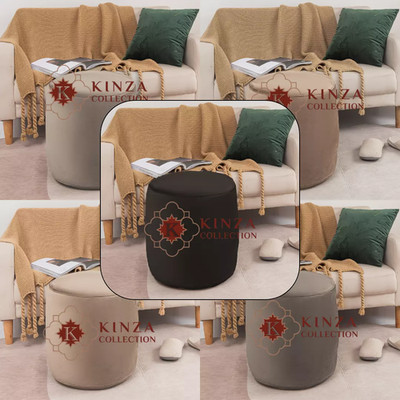 40 cm Luxus Plüsch Samt Rund Fußhocker Gefüllt Sitzsack Pouf Ottomane Home Dec