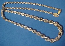 Bozart Italy Rope Chain Vintage 29" Gold Plated Stunning Looks Real