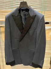 Tom Ford Fit Y Navy Tuxedo Jacket Black Satin Peak Lapel 311R11 21Y14T Size 54R