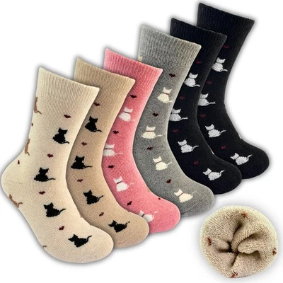 SANFTWOLL 6 Paar Alpaka Socken Thermo Wollsocken Damen Wintersocken Kuschelsocken Norweger