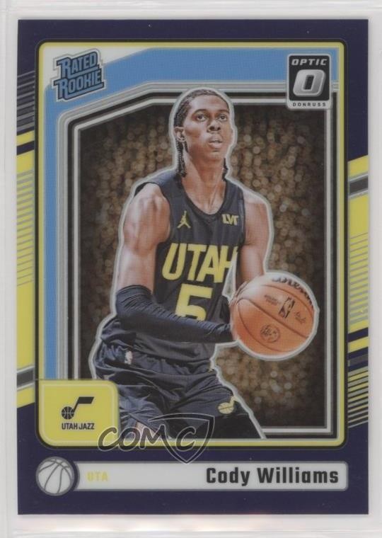 2024-25 Panini Donruss Optic Rated Purple Prizm Cody Williams #298 Rookie RC 9hr