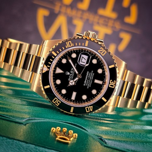 MINT ROLEX SUMBARINER DATE 41MM 126618LN 18K YELLOW GOLD BLACK DIAL CERAMIC B&P
