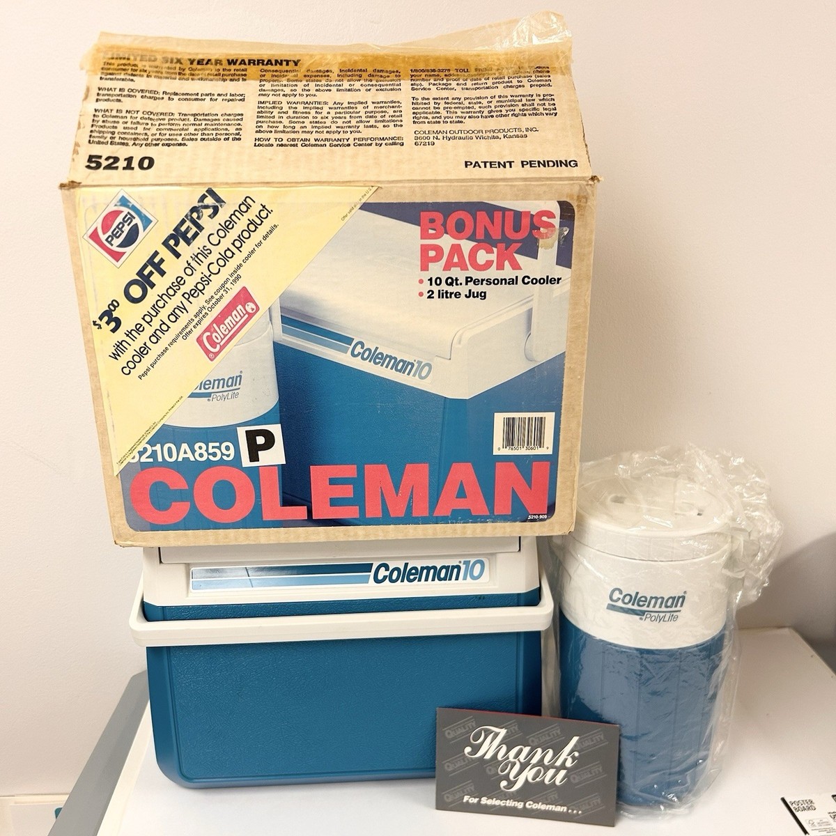 その他 Coleman Vintage 1980s Coleman 10 Flip Lid Cooler Blue Model 5210 Retro for
