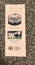2022 CFL FOOTBALL GREY CUP PROGRAM: NOV 20, TORONTO vs WINNIPEG in REGINA