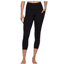 RBX Ultra Support Squat Proof Cropped Capri Black Yoga Work Out Small